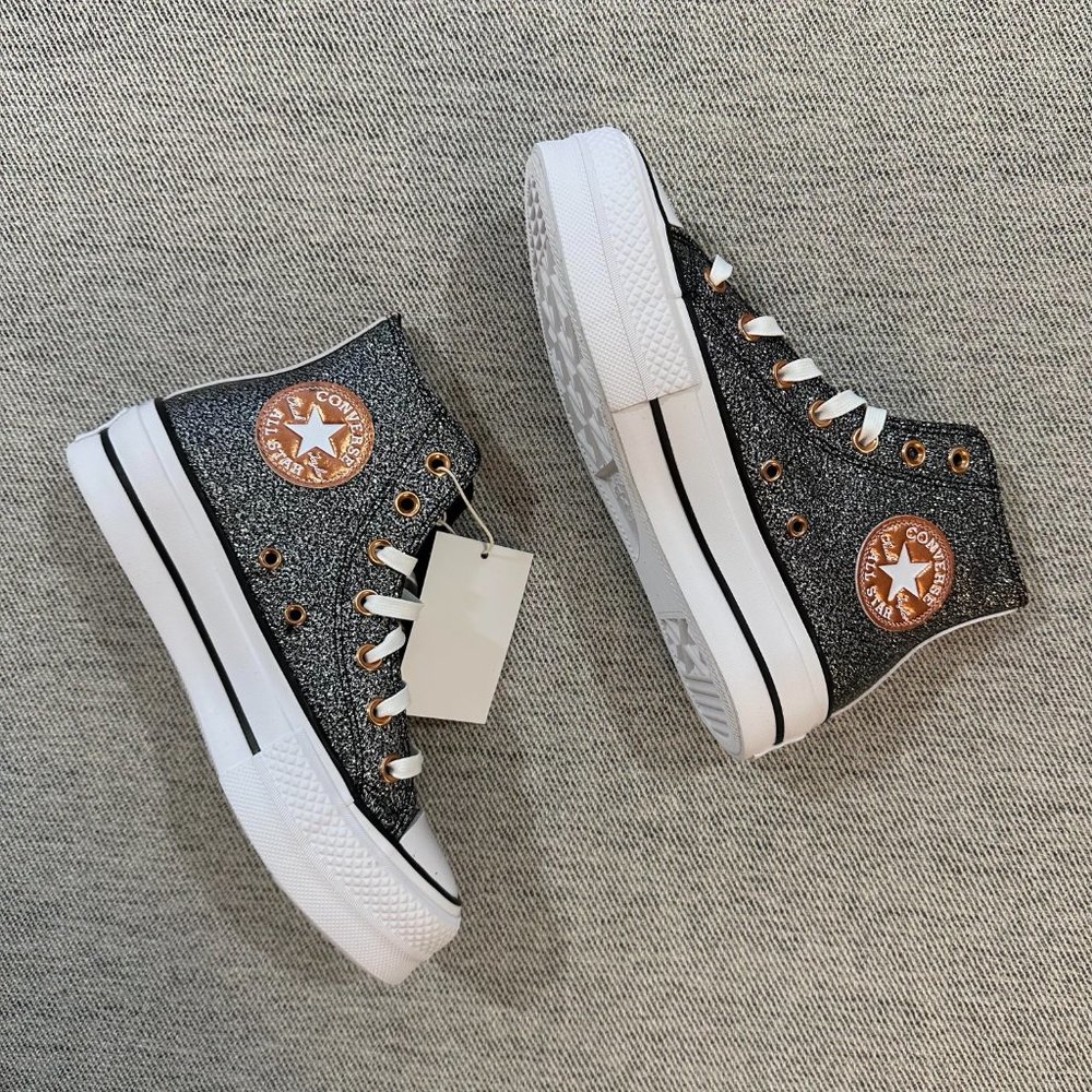CONVERSE Chuck Taylor All Star Lift Metallic Glitter Sneaker Size 6.5 NEW